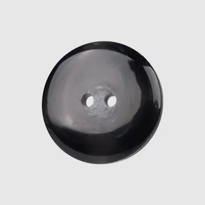 Professional high-end black resin button with marble texture for designer apparel.