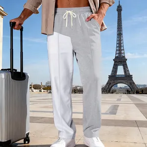 Pantaloni casual da uomo larghi a blocchi di colore, stile streetwear alla moda e di tendenza