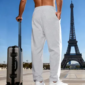 Pantaloni sportivi larghi da uomo grigi con strisce laterali a contrasto