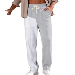 Pantaloni casual da uomo larghi a blocchi di colore, stile high street con coulisse in vita.
