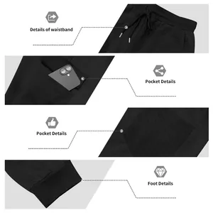Viste dettagliate dei pantaloni cargo pesanti in jacquard da uomo con vita e tasche