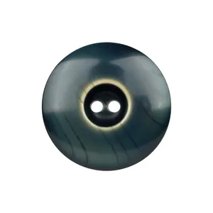 Bouton en résine japonais haut de gamme bleu canard texturé pour manteaux et costumes.