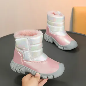 Kinderen Winter Sneeuwlaarzen Irillerend Waterdicht High Top Schoenen Voor Jongens Meisjes Buiten Antislip Warm Kunstbontvoering