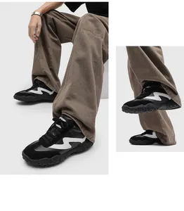 Side view of black men's racing shoes with a 7cm height increase and soft soles