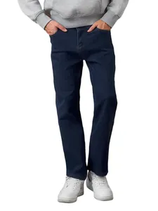Herren Slim Fit Straight Leg Jeans Denim Stretch Washed Knöchellang Dunkelblau Casual Baumwolle Hose Für Frühling Herbst