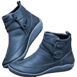 Tronchetti bassi casual da donna stile Martin con lacci decorativi in grigio scuro