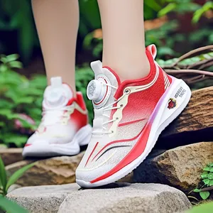 Kinderen Draaisluiting Sneakers Ademend Mesh Jongens Meisjes Hardloopschoenen Mode Gradiënt Dikke Zool Kindersportschoenen