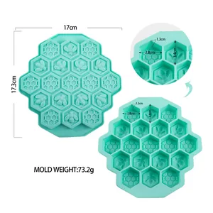 Dimensioni dettagliate dello stampo per ghiaccio in silicone a 19 griglie ape