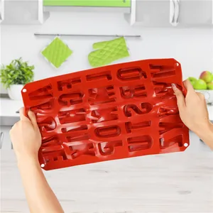 Stampo flessibile in silicone con lettere e numeri per cioccolato e dolci mousse