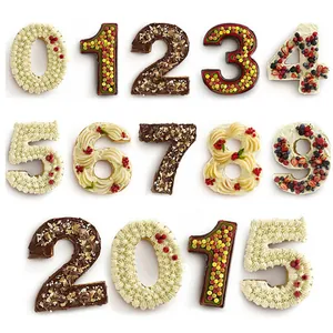 Set of 4-inch silicone number cake molds for birthday chocolate and DIY baking decor