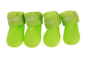 Scarpe da pioggia per cani in silicone set da 4, stivaletti impermeabili antiscivolo con velcro.