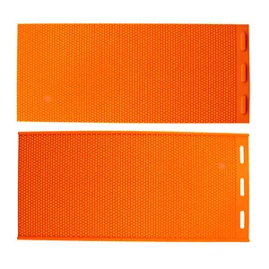 Professional orange silicone honeycomb foundation mold for DIY beeswax sheet making