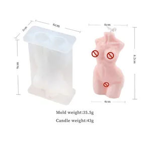 Detailed 3D female body torso silicone mold for candle making and DIY resin craft