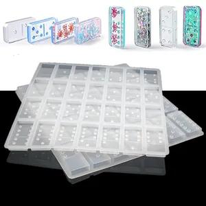 Silicone Domino Mold Mirror Crystal Epoxy Resin Mold For DIY Domino Set Board Game Handmade Craft Cake Fondant Mold