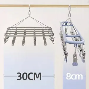 Stendibiancheria per calze in acciaio inox con mollette, salvaspazio