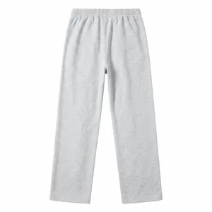 Vue arrière d'un jogging gris épais de qualité avec taille élastique et coupe jambe droite