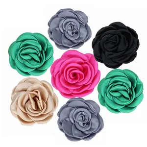 Grande Spilla a Forma di Fiore in Raso di Camelia e Rosa Fatto a Mano Con Clip per Capelli per Donna Matrimonio Festa Accessori Abbigliamento