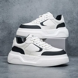 Baskets à plateforme pour hommes au design color-block noir et blanc très tendance