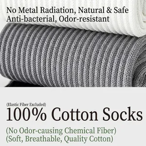 Chaussettes 100% coton de qualité pour hommes douces respirantes et anti-odeurs