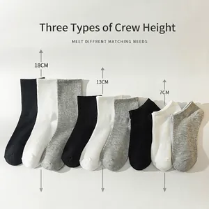 Chaussettes homme en coton respirant en trois hauteurs et couleurs neutres classiques