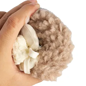 Close-up detail view showing the soft plush and fleece texture of the infant winter shoe