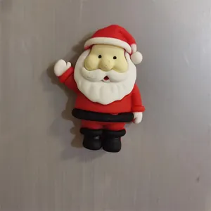 Simpatico magnete da frigo 3D Babbo Natale in PVC per decorazioni