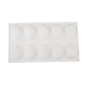 Vista dettagliata dello stampo in silicone bianco a 10 cavità a forma di mango