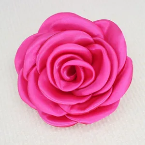 Grande rosa in tessuto fatta a mano da 12 cm rosa per capelli e spille