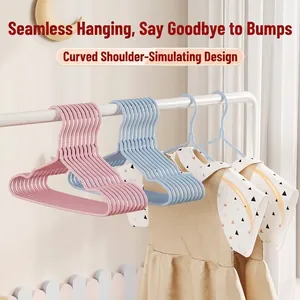 Non-Slip PVC Coated Children's Clothes Hangers For Baby Infant Newborn Non-Marking Groove Design Kids Wardrobe Hanger