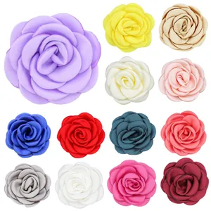 Handgefertigte 6cm Stoff Kamelie Rose Blume Für Bekleidungszubehör Brosche Haarklammer Schuh Blume DIY Dekoration 23 Farben