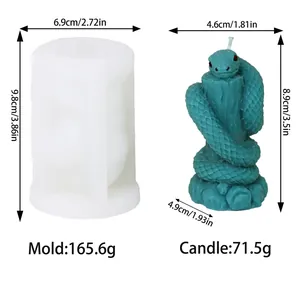 Dimensioni dettagliate e specifiche di peso per stampo in silicone candela serpente 3D