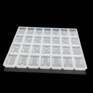 Translucent silicone domino mold with 28 cavities for professional resin casting