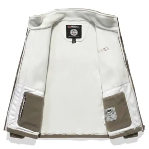 Men's thickened polar fleece jacket with warm fleece lining and stand collar for winter