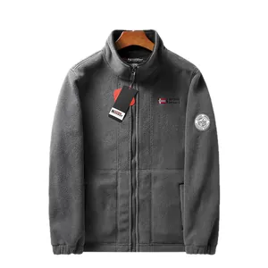 Men's thickened double-sided polar fleece jacket designed for outdoor winter warmth and comfort