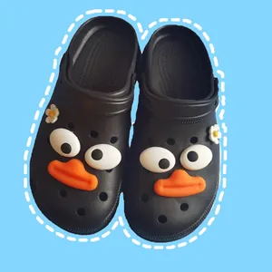 Cartoon Shoe Charms Kit For Clogs Big Eyes Orange Mouth Daisy 3D PVC Removable Decorative Accessories For Garden Shoes