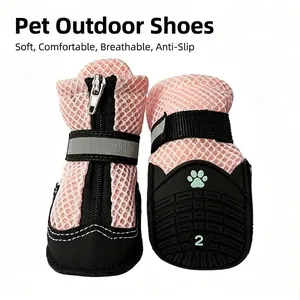 Scarpe in Rete Traspirante per Cani Stivali da Esterno Antiscivolo con Suola in Gomma per Cani di Piccola Taglia