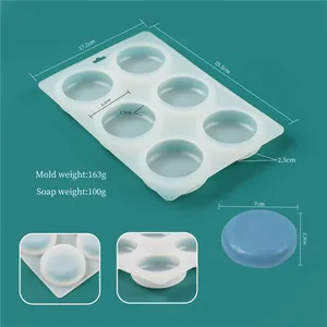 Stampo professionale in silicone a 6 cavità tonde per saponi artigianali da 100g