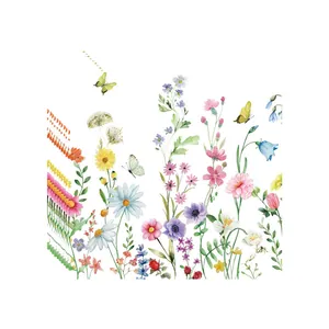 Beautiful watercolor wildflower and butterfly pattern for spring and summer party decorations