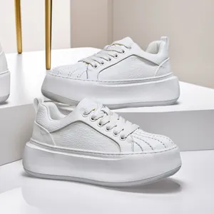 Men's Fashion Thick Sole Board Shoes Shell Toe Athletic Casual Sneakers Two Layer Leather Material Non-Slip Rubber Sole Shoes