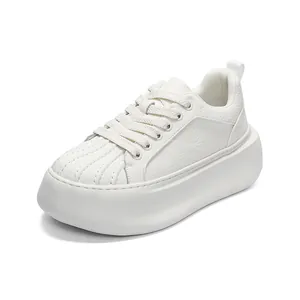 Stylish men's white platform sneakers with classic shell toe and thick sole