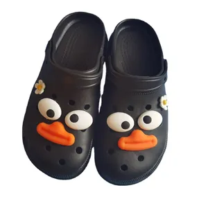 Cute cartoon big eyes and mouth shoe charms for garden clogs