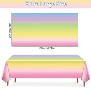 Extra große Regenbogen Einweg-Tischdecke in 137x274 cm für die Party-Dekoration