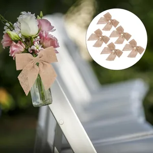 Fiocchi decorativi in tela di juta per sedie da matrimonio rustiche e decorazioni