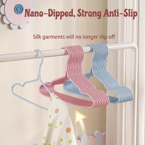 Non-slip baby clothes hangers with notched design for seamless drying and clothing protection