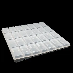 High-quality silicone domino mold for DIY resin casting featuring 28 standard tile cavities