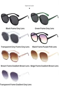 Oversized retro round sunglasses for women in various colors and gradient lenses