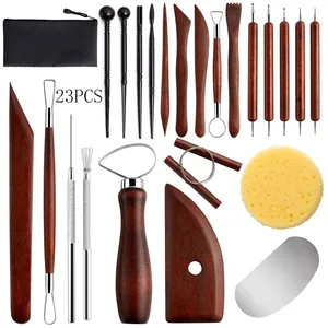 23pcs pottery clay sculpting tool set wood carving knife DIY craft pottery tool kit