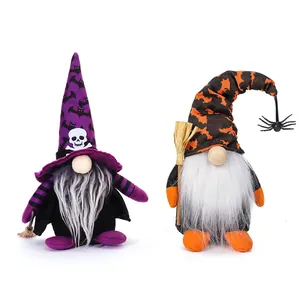 Halloween Faceless Gnome Doll Decorations Bat Skull Spider Design Plush Gnome Ornaments For Holiday Party Atmosphere Decor