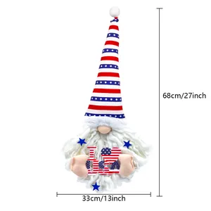 Decorazione murale gnomo di peluche patriottico per il Giorno dell'Indipendenza