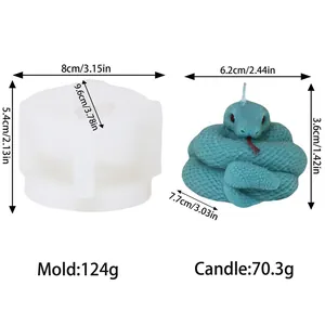 Dimensioni dettagliate dello stampo in silicone serpente 3D e peso candela
